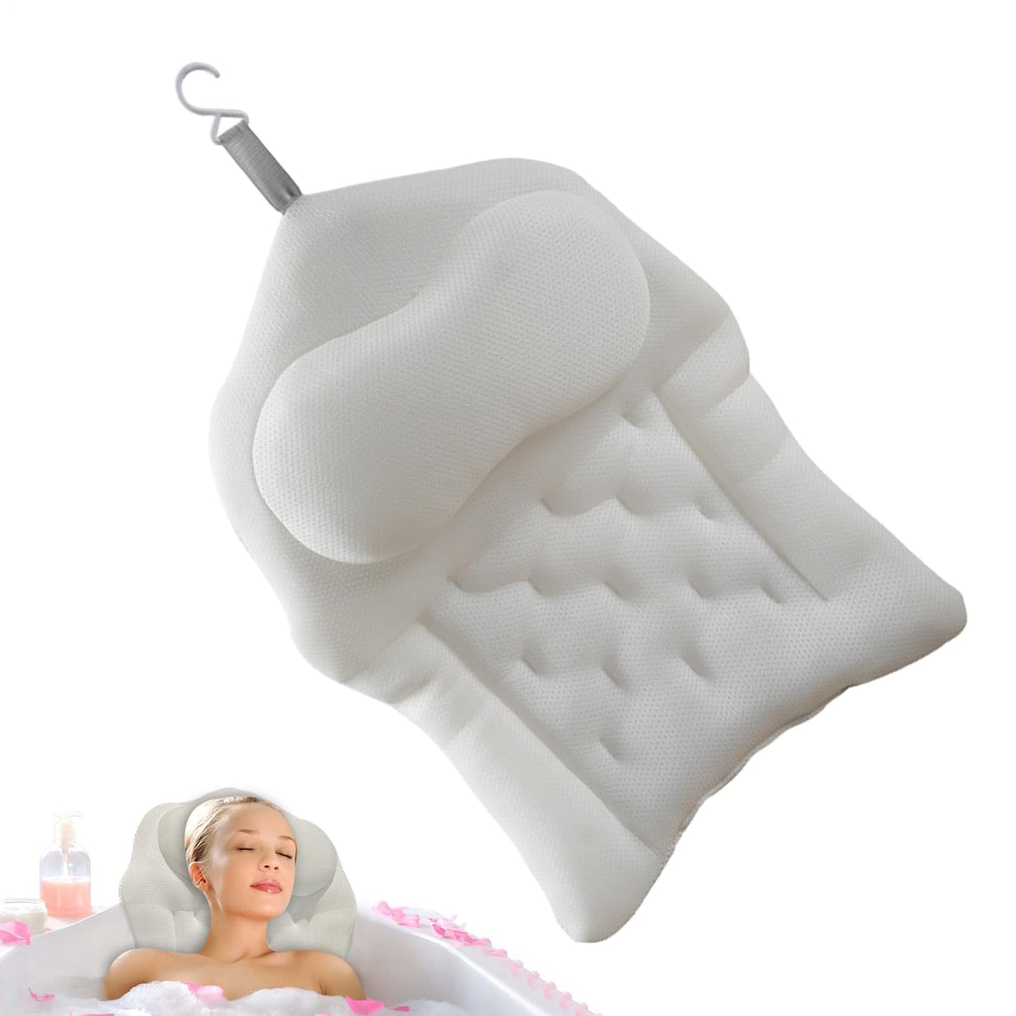 Badewannenkissen mit 4D-Nackenstütze