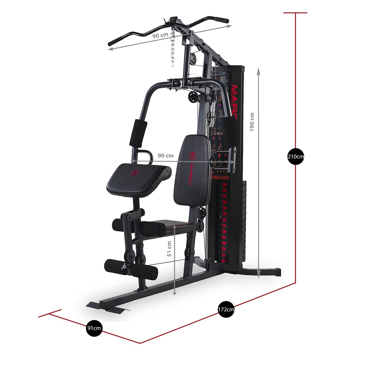 Marcy Eclipse HG3000 Kraftstation – Multifunktional, 68 kg Block