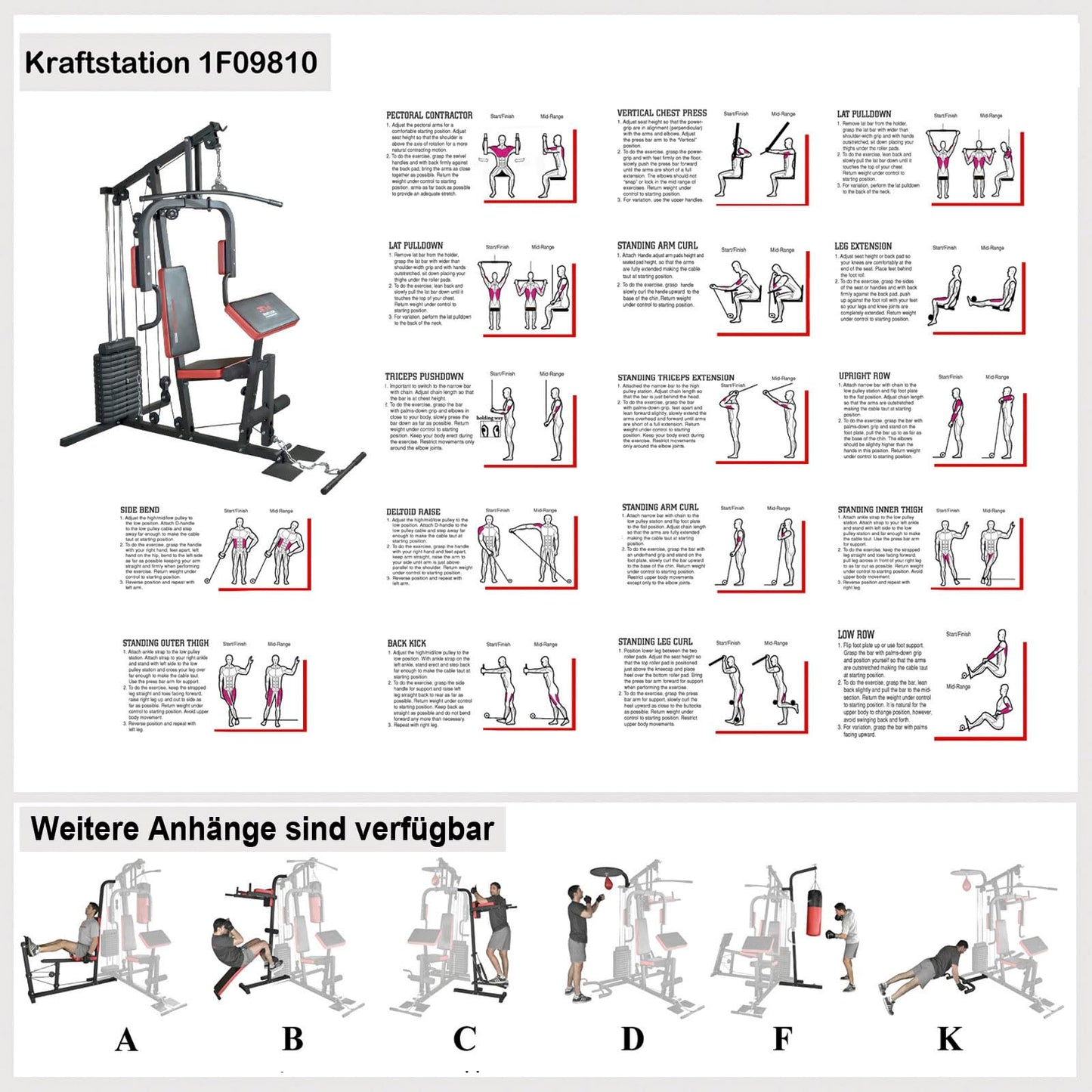 Hansson Sports Kraftstation – Multistation Home Gym mit 65 kg Gewichten