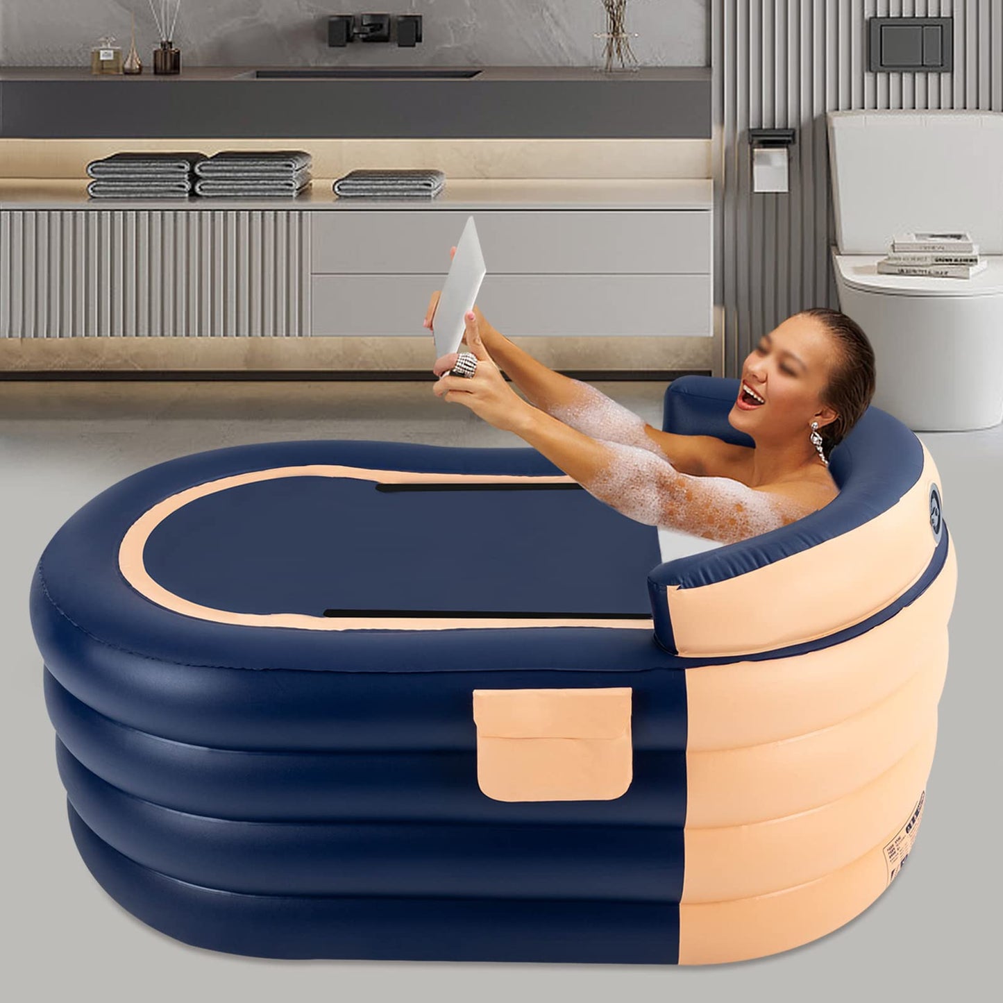 Aufblasbare tragbare Badewanne mit Luftpumpe