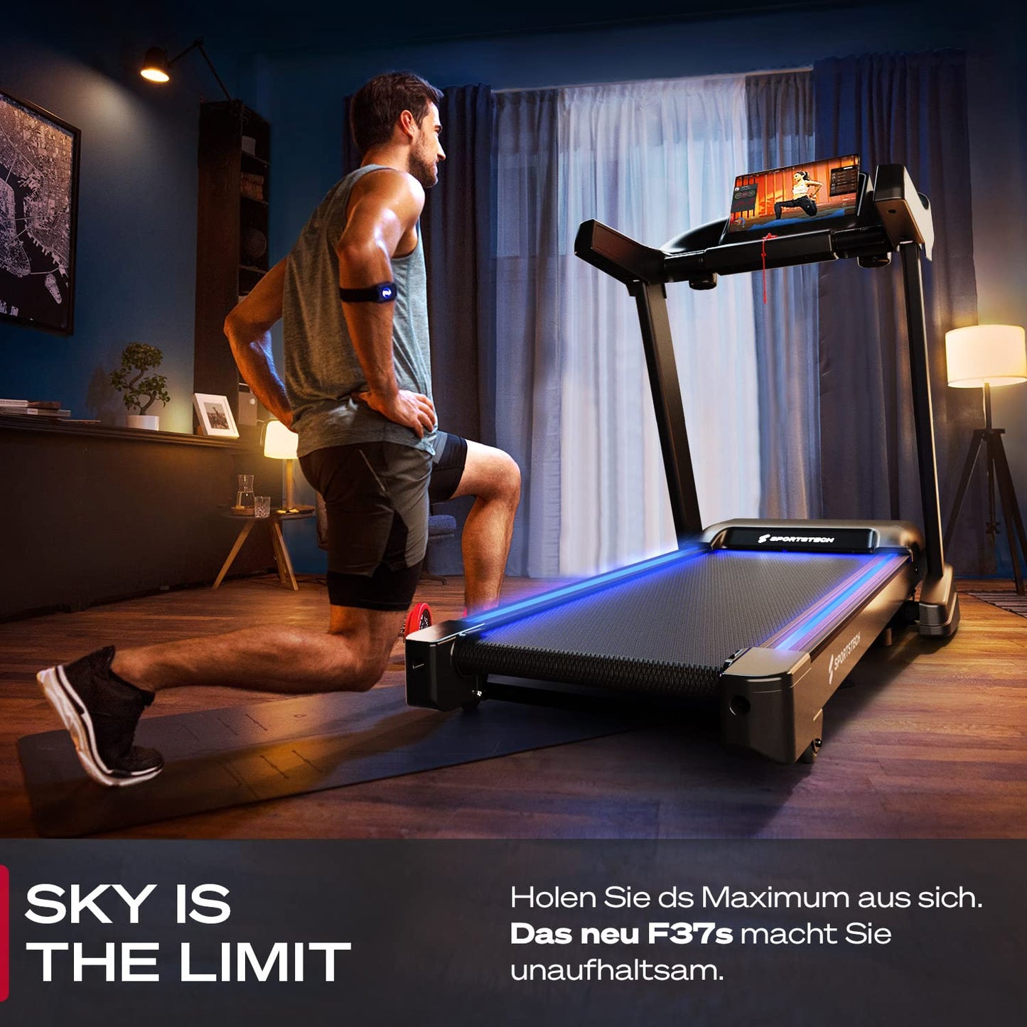 Sportstech F37s Laufband klappbar โ 20 km/h, 7 PS, TรV