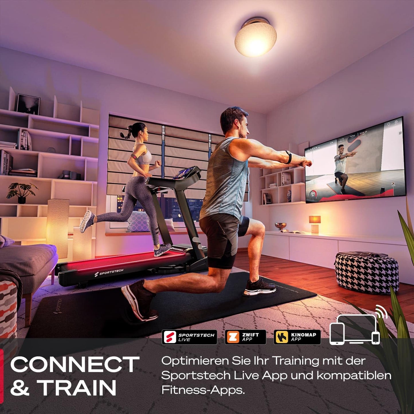 Sportstech F37s Laufband klappbar โ 20 km/h, 7 PS, TรV
