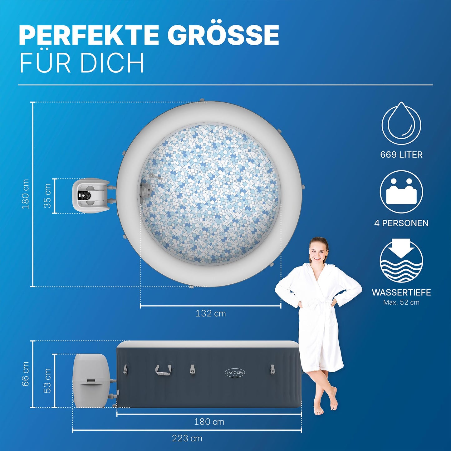 Bestway Lay-Z-Spa Miami AirJet – Energiespar-Whirlpool