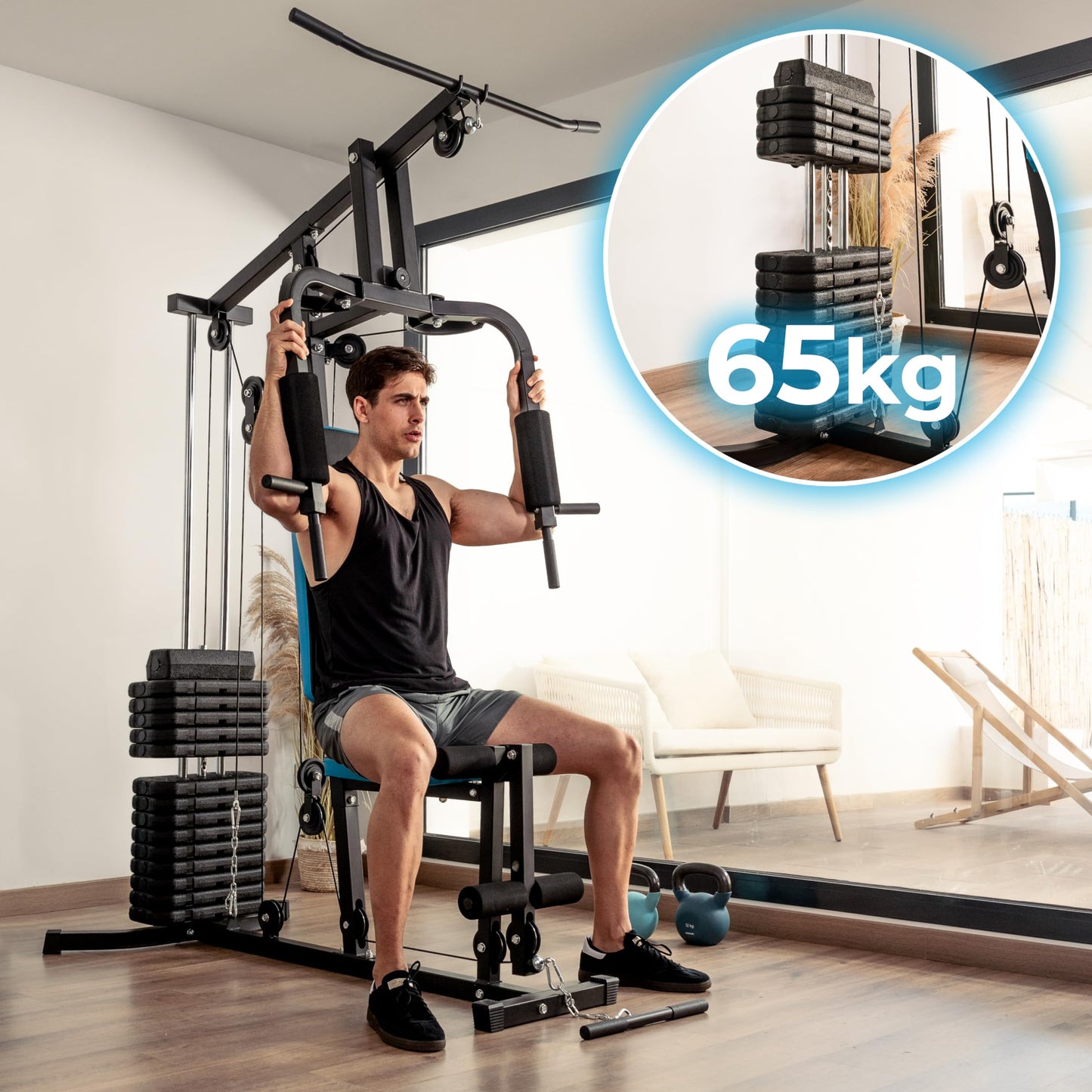 Cecotec Drumfit HomeGym 1000 – Multifunktionale Kraftstation 65 kg
